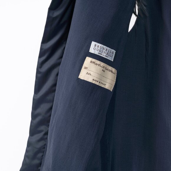 Brunello Cucinelli AW/14 Blue Quilted Silk Crystal Feather-Trim Vest - Picture 8 of 12